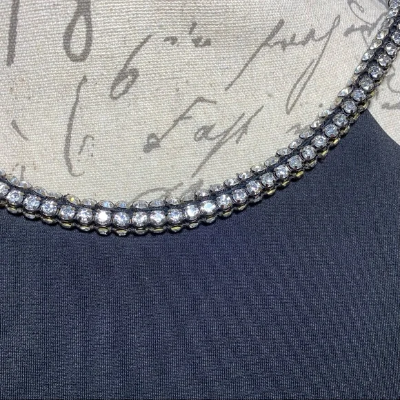 Speechless Bodycon Stretch Black Halter Dress with Rhinestones Strap. Size 5 - Picture 2 of 5